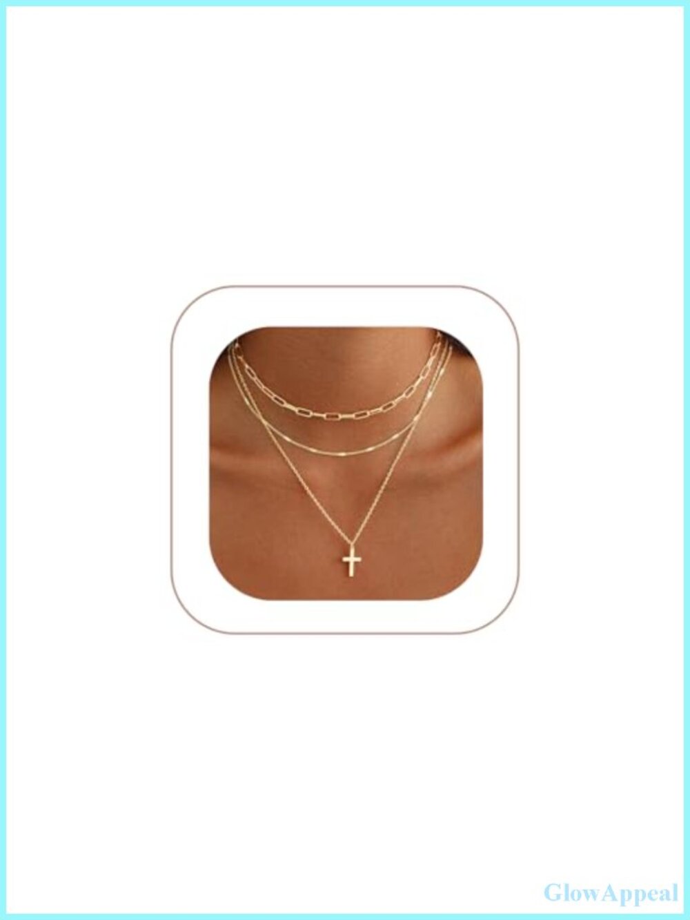 14K Gold Plated Layered Necklace Set for Women Stack Long Chain Jewelry